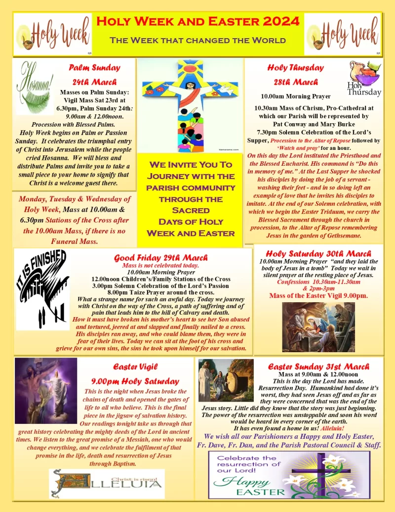 Easter and Holy Week Schedule 2024